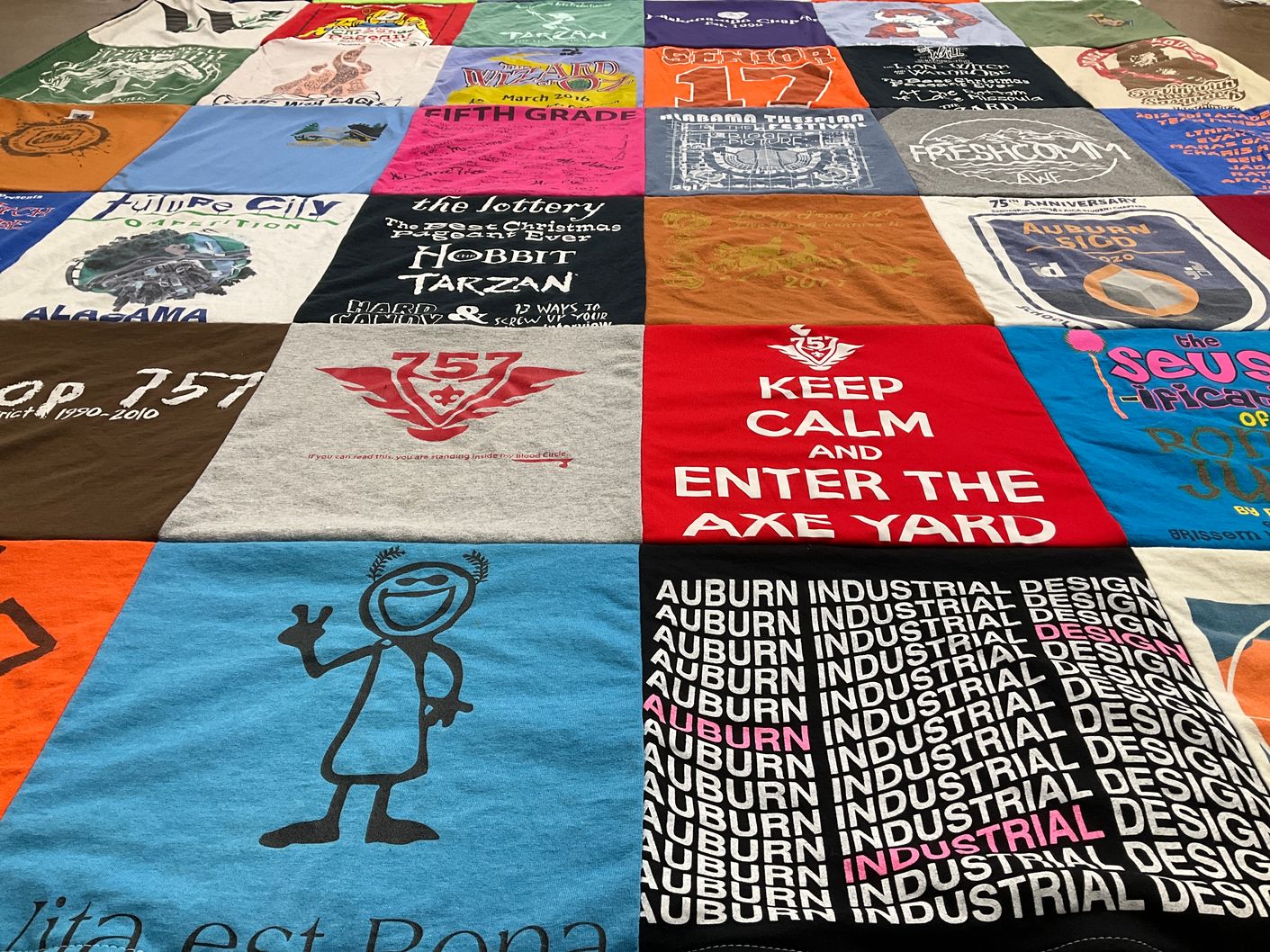 T-shirt quilt from auburn university by Laurel from AL