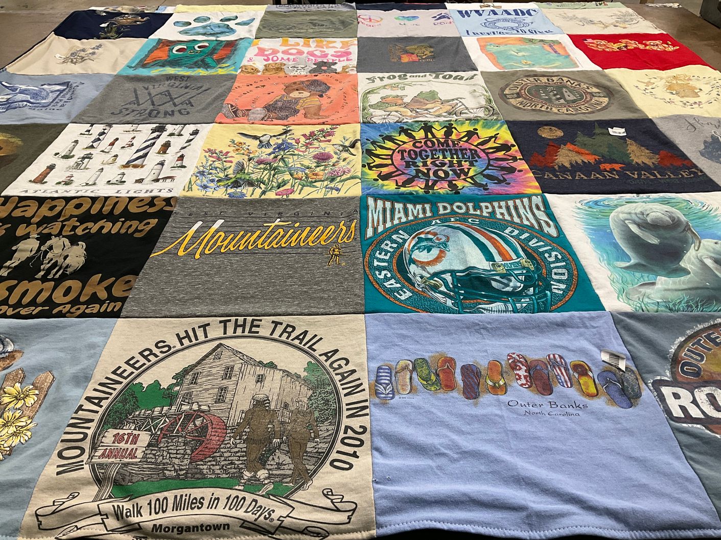 T-shirt quilt featuring miami dolphins by Nancy from WV