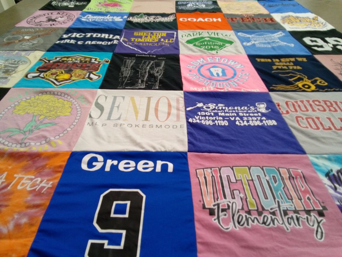 T-shirt quilt featuring virginia tech by Ruthie from VA