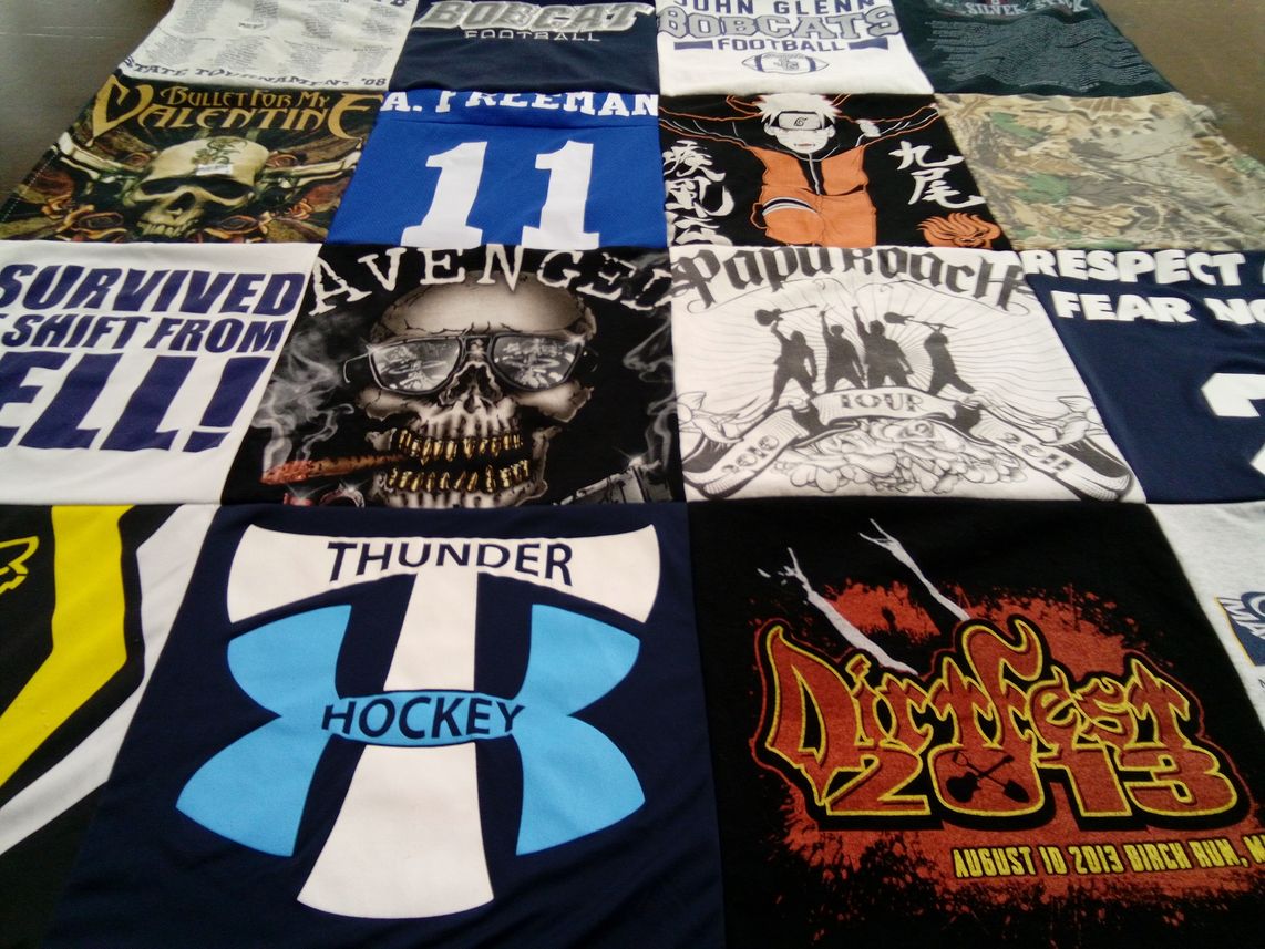 T-shirt quilt featuring thunder hockey by Lisa from MI