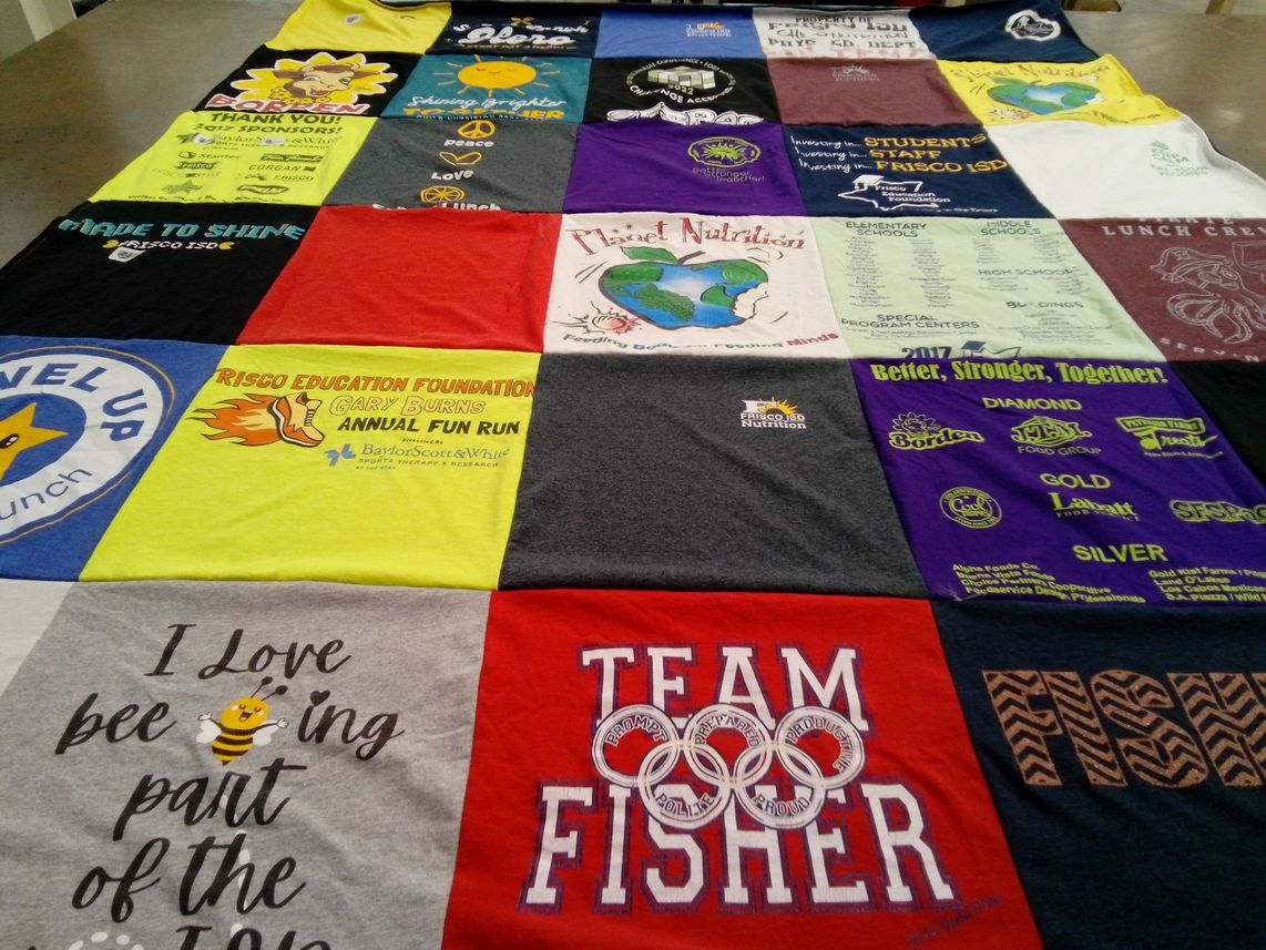 T-shirt quilt featuring team fisher by Amy from TX
