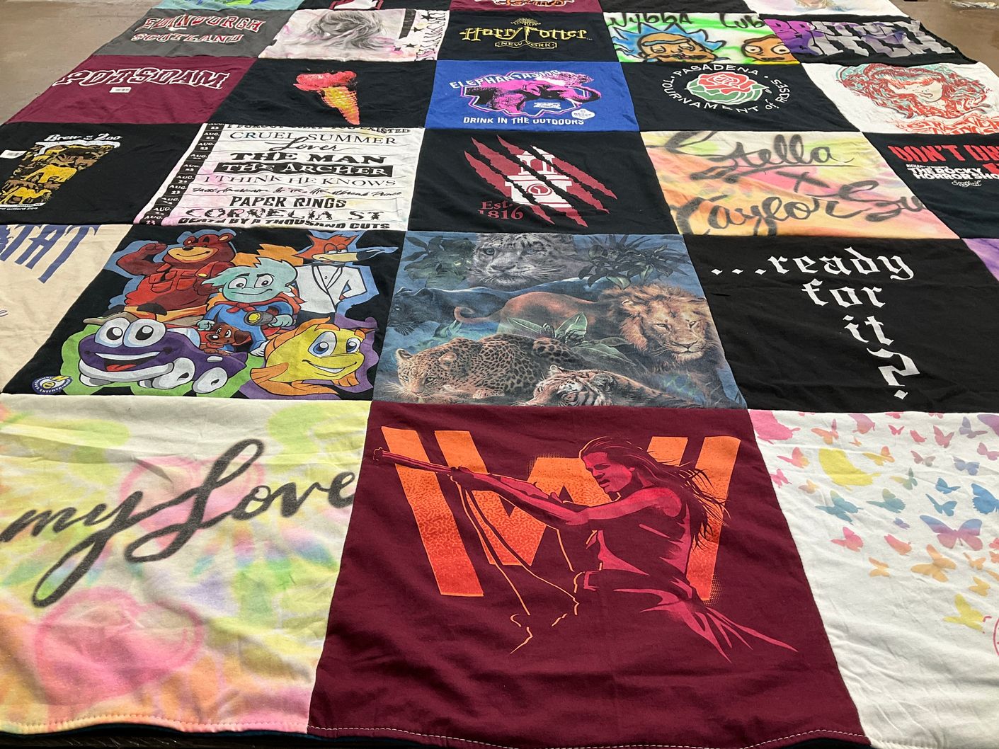 T-shirt quilt with music, fashion themes by Hillary from NY