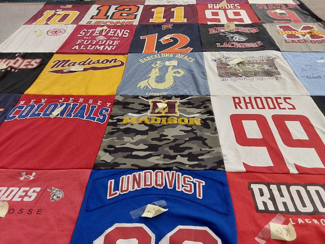 T-shirt quilt featuring madison lacrosse, rhodes lacrosse by Stephen from NJ