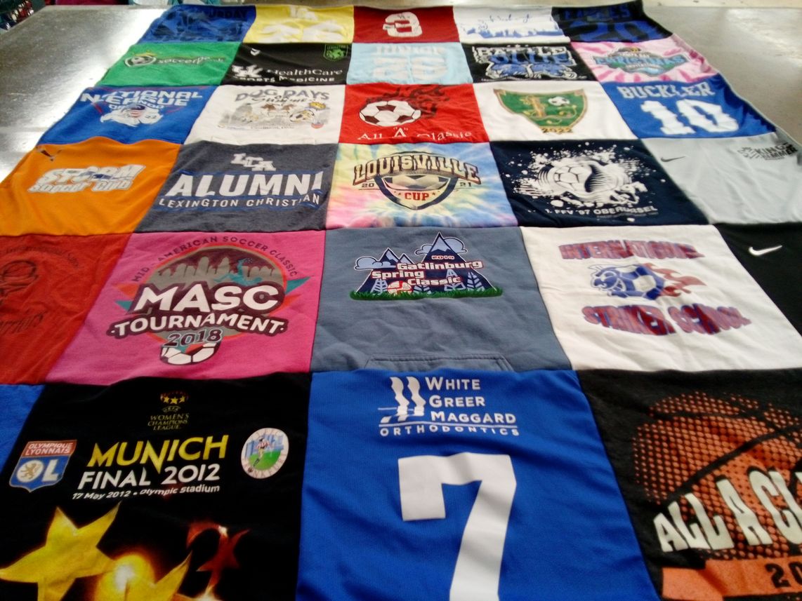 T-shirt quilt from lexington christian academy by Nick from KY