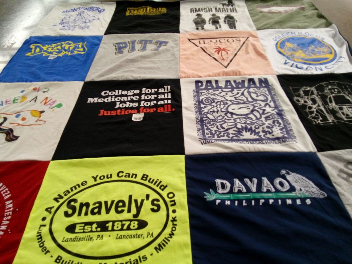 T-shirt quilt from university of pittsburgh by Elaine from CA