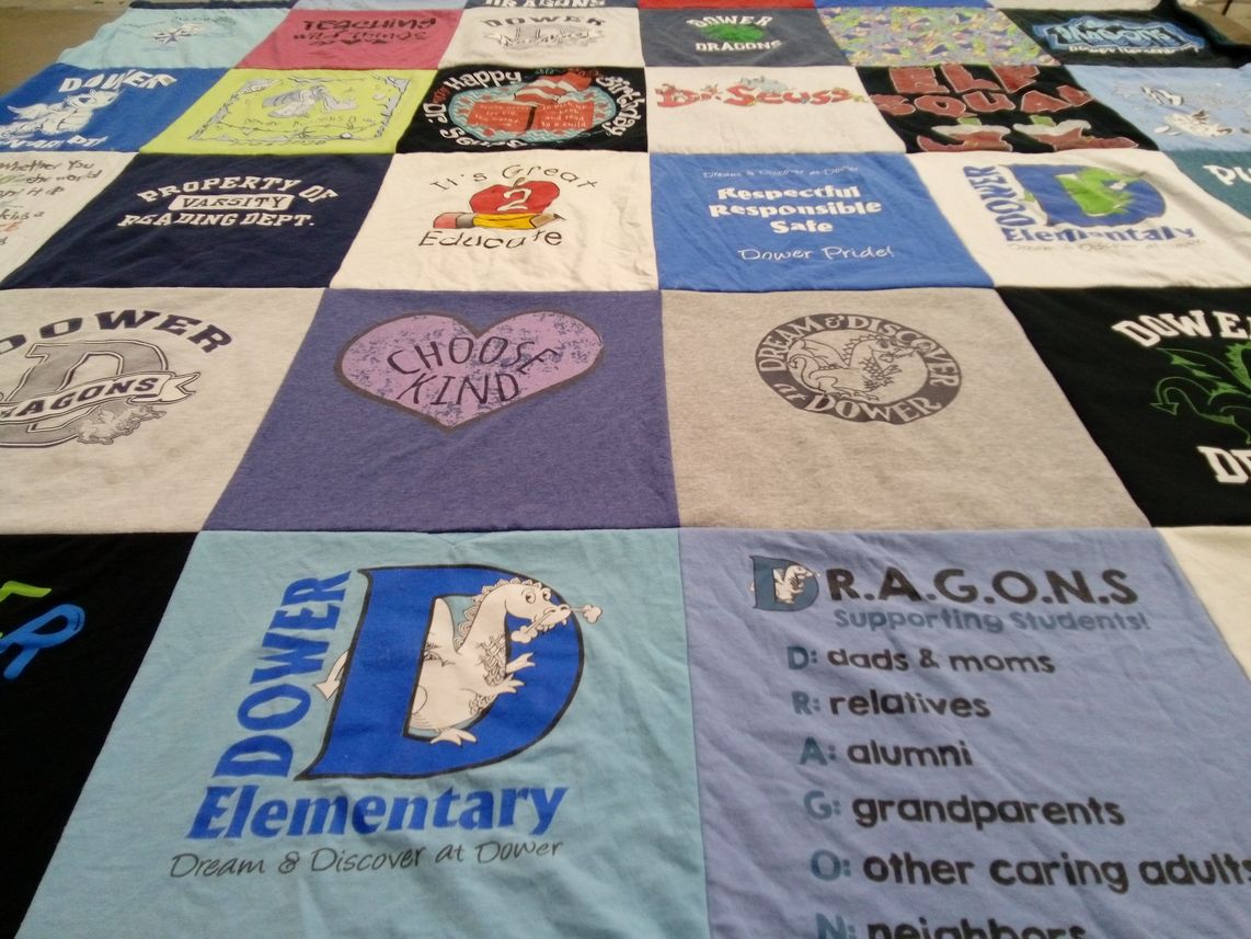 T-shirt quilt from dower elementary school by Camella from WA