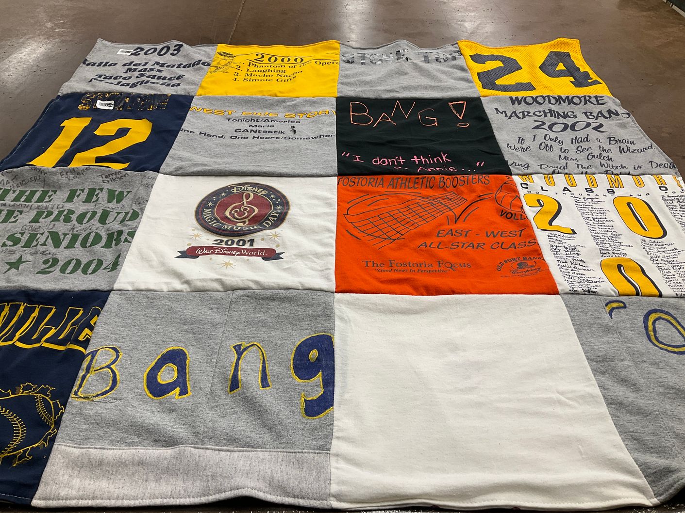 T-shirt quilt from woodmore high school by Julie from OH