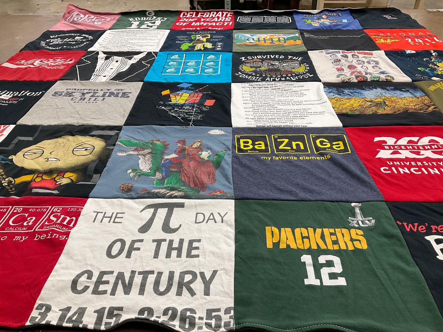 T-shirt quilt featuring green bay packers by gayle from OH