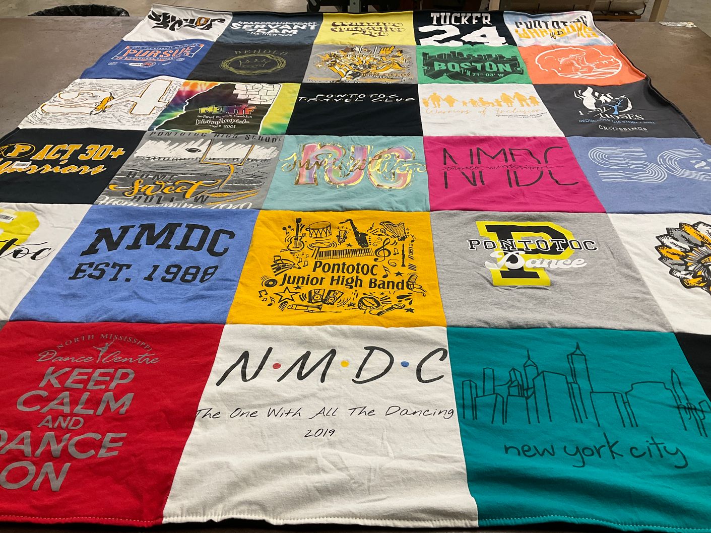 T-shirt quilt from pontotoc junior high school by Tracye from MS
