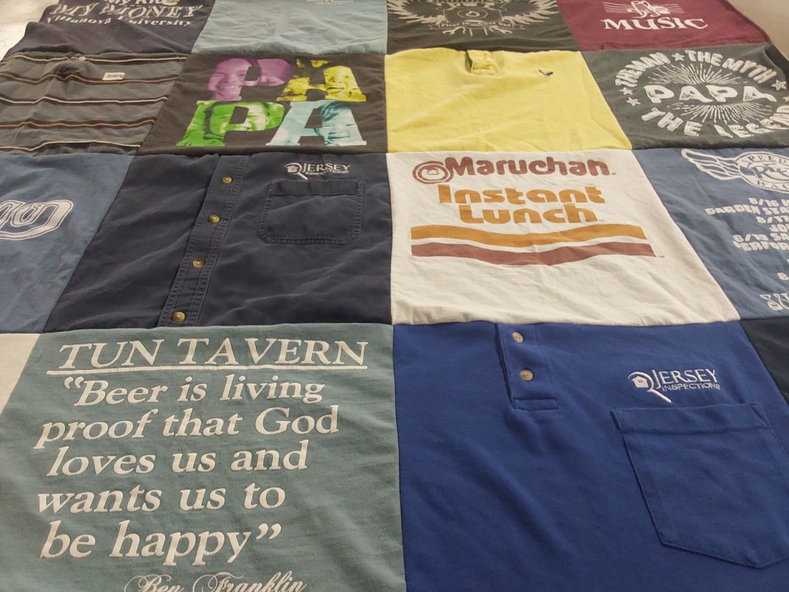 T-shirt quilt from monmouth university by Helen from NJ