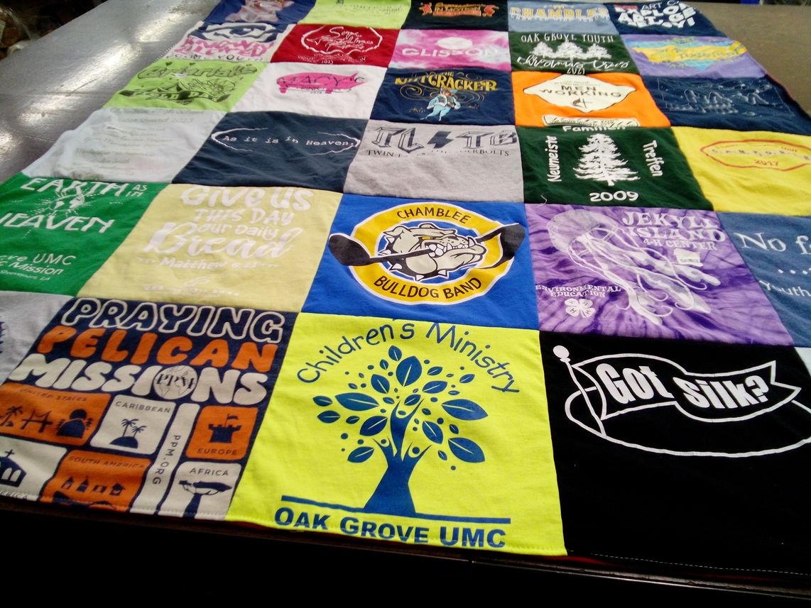 T-shirt quilt from chamblee high school by Ellen from GA