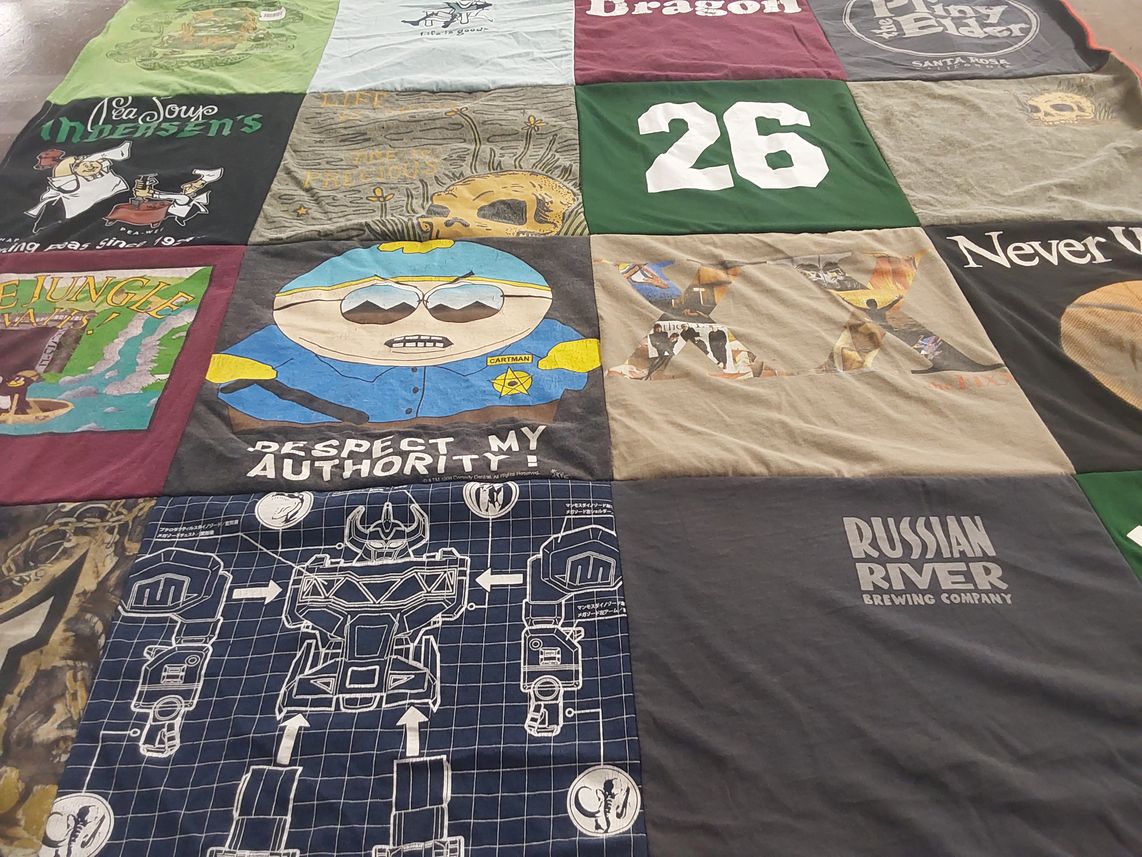 T-shirt quilt with cartman, south park themes by chris from CA
