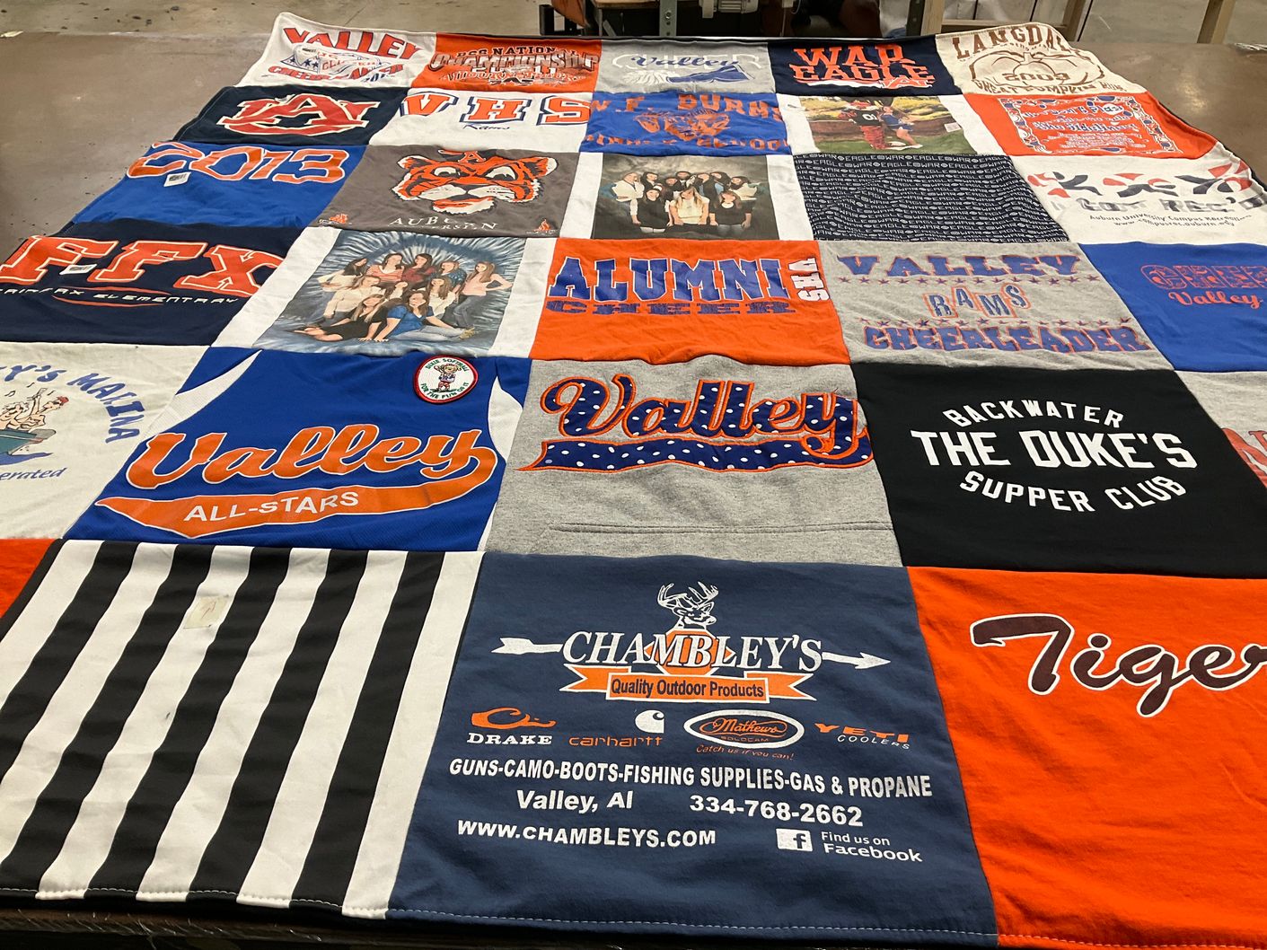 T-shirt quilt featuring auburn tigers by Susie from AL