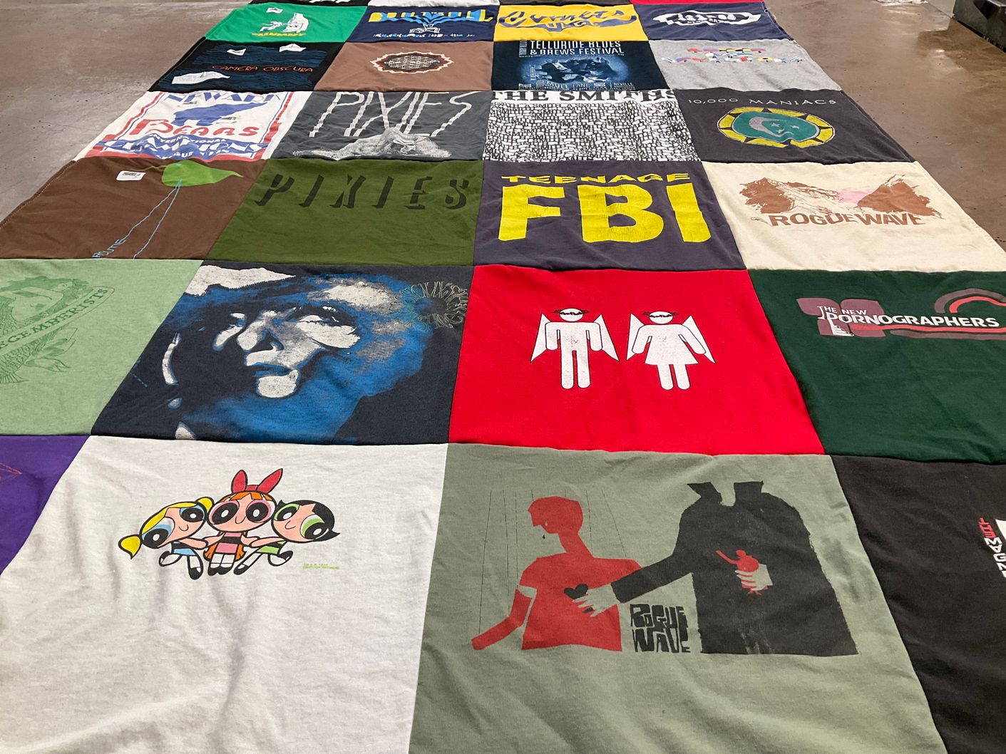 T-shirt quilt with music, animation themes by Maurice from GA