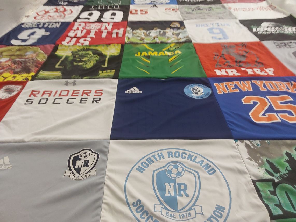 T-shirt quilt from north rockland soccer association by Marlene from NY