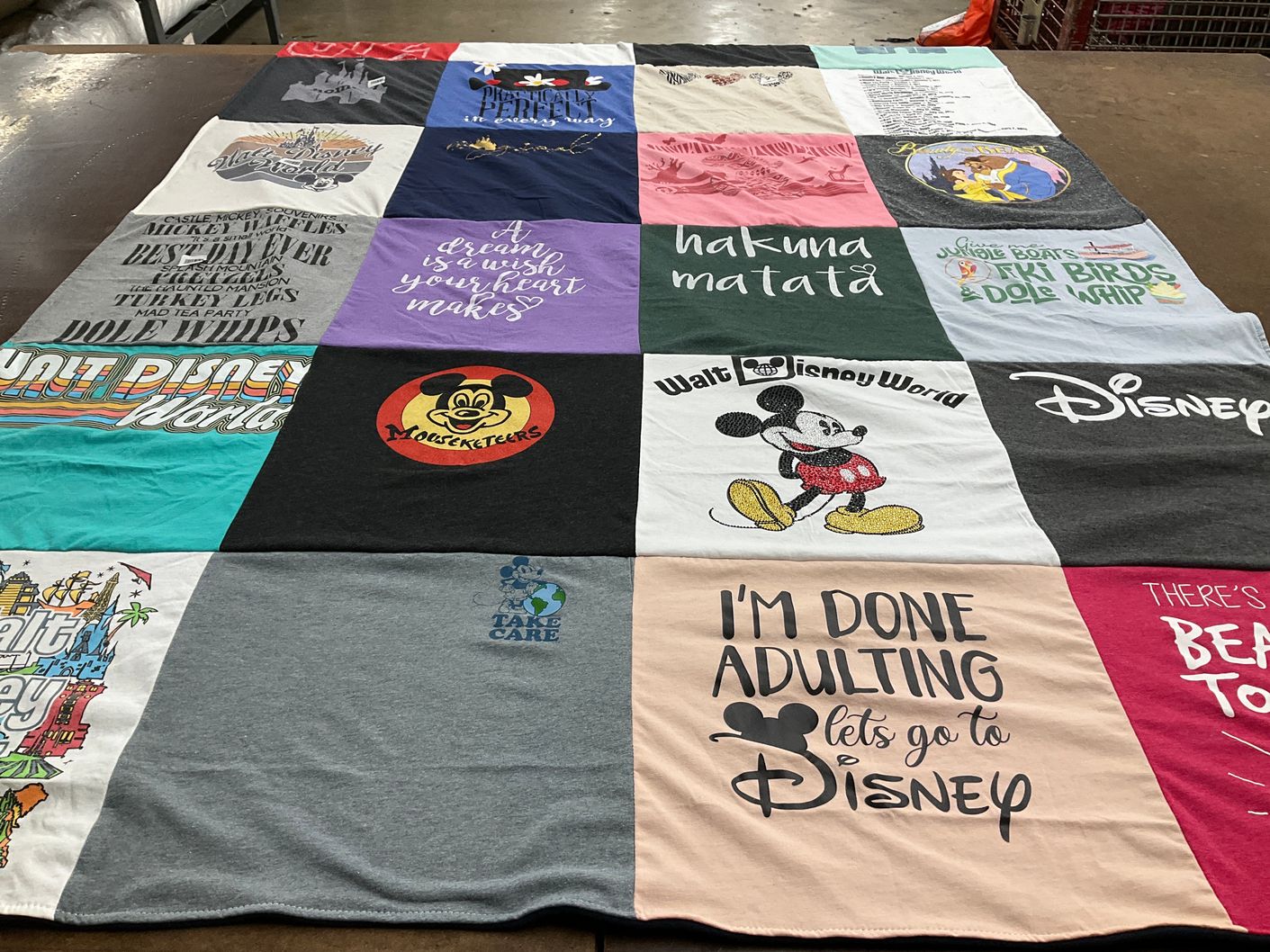 T-shirt quilt with disney, movies themes by Brittany from TX