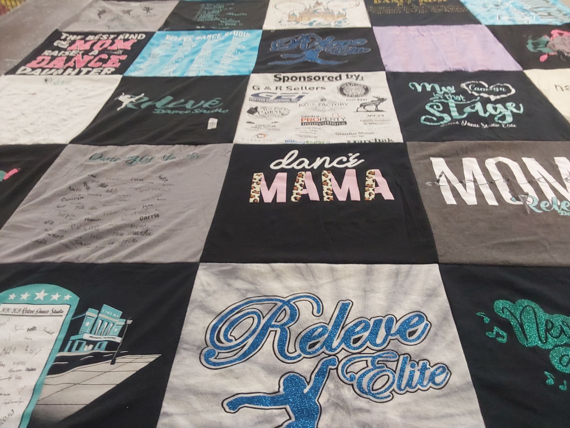 T-shirt quilt with dance, performance themes by JENNIFER from PA
