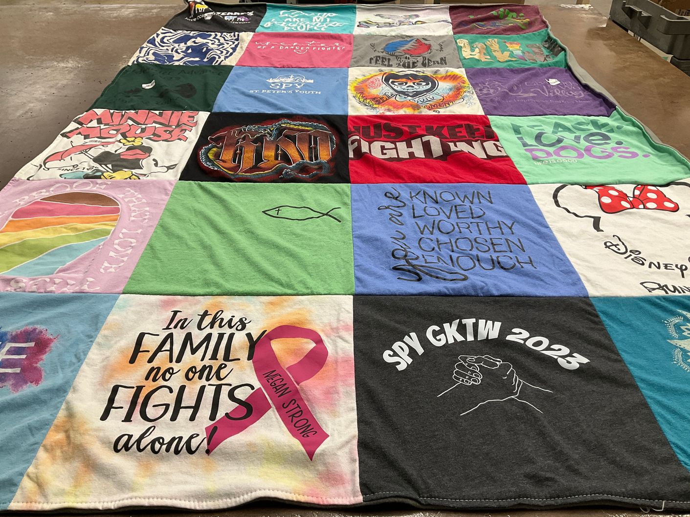 T-shirt quilt with disney, support themes by Brittany from NJ