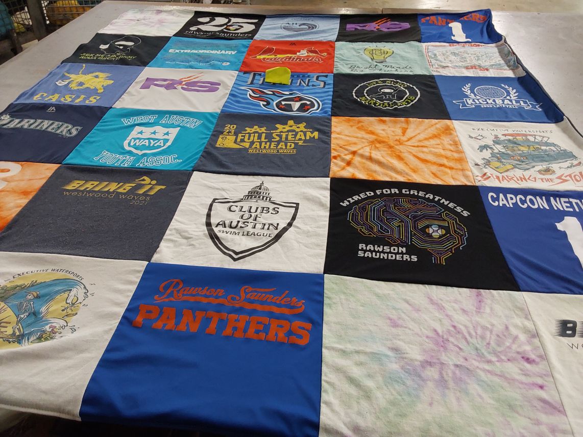 T-shirt quilt featuring panthers by Kelly from TX