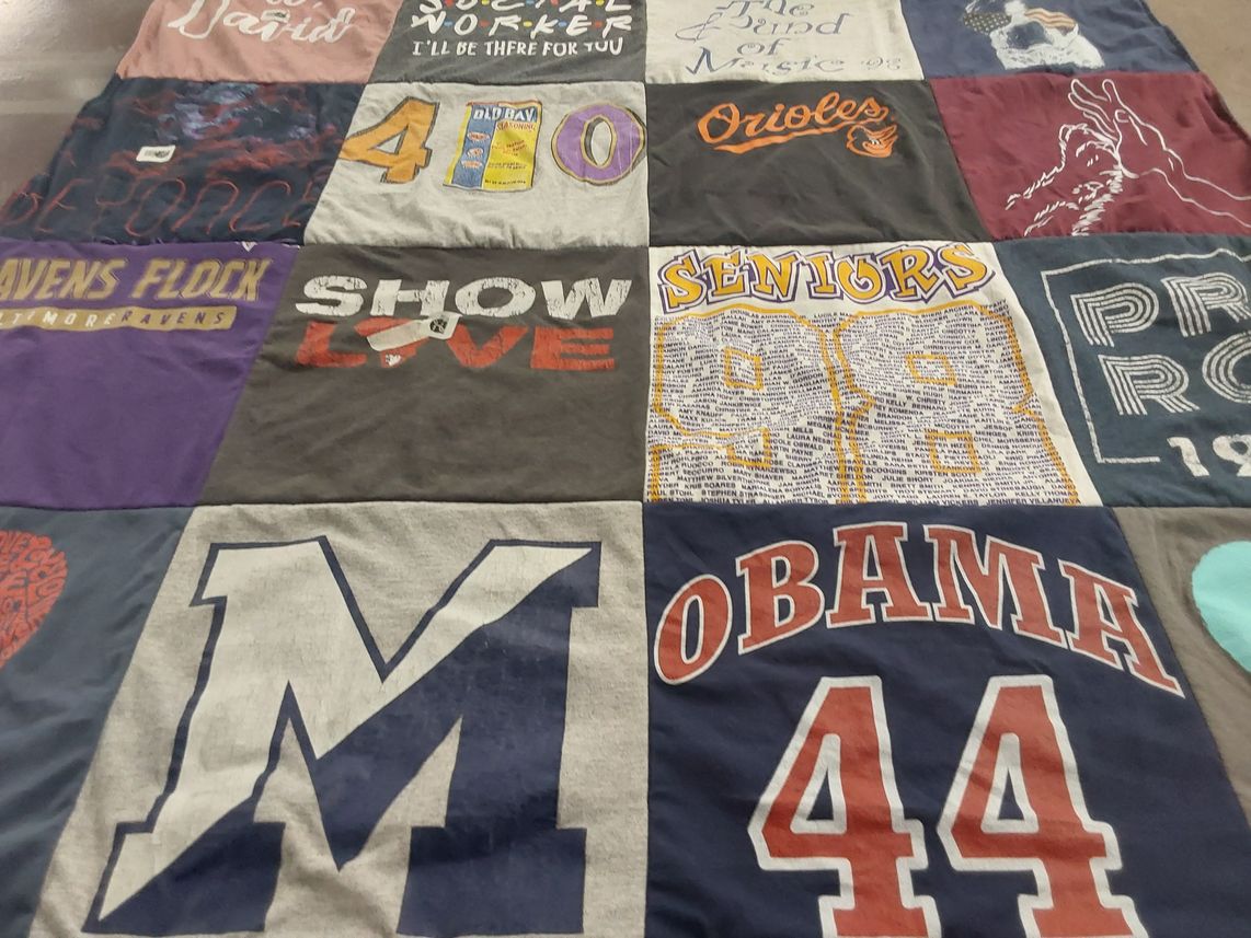 T-shirt quilt featuring baltimore ravens by Erin from MD