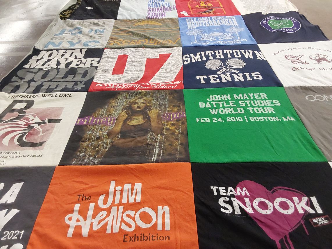 T-shirt quilt featuring smithtown tennis by Sara from CO