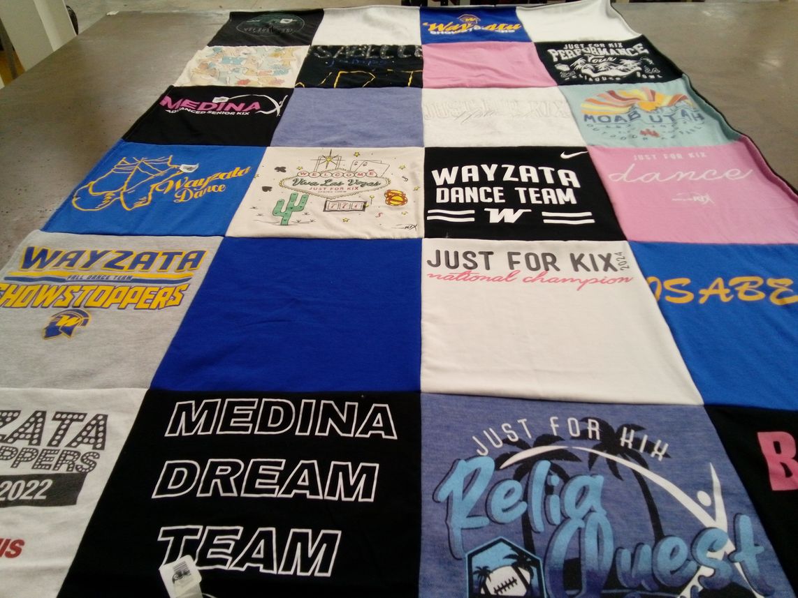 T-shirt quilt featuring wayzata showstoppers by Angela from MN