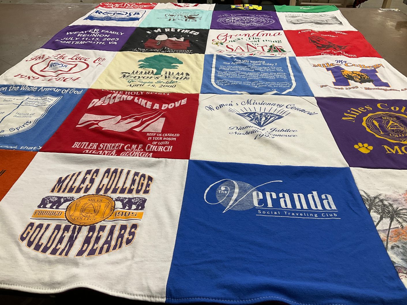 T-shirt quilt from miles college by Krystal from GA