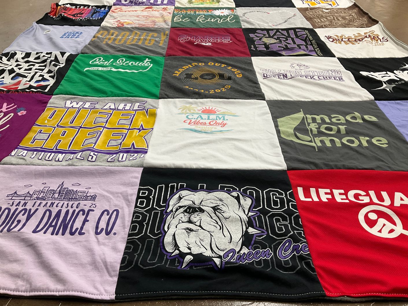 T-shirt quilt featuring queen creek cheer by Erika from AZ