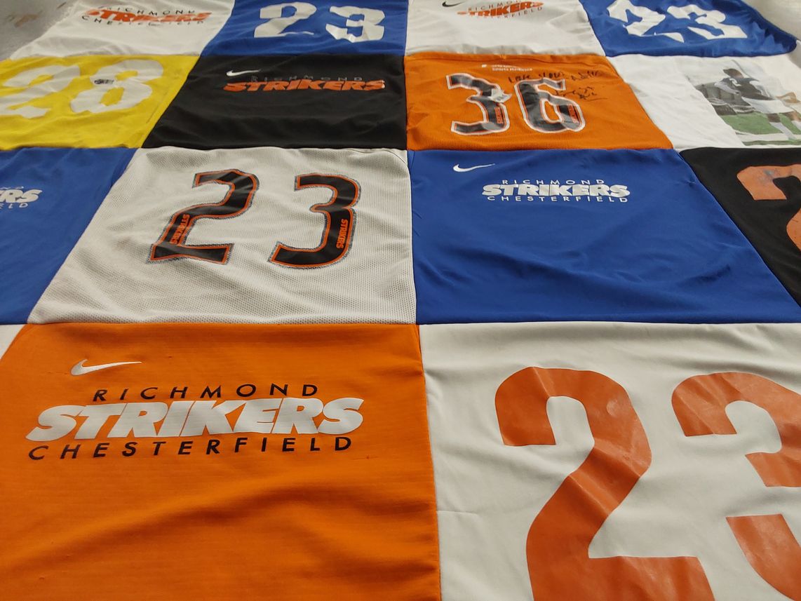 T-shirt quilt featuring richmond strikers by Kimberly from VA