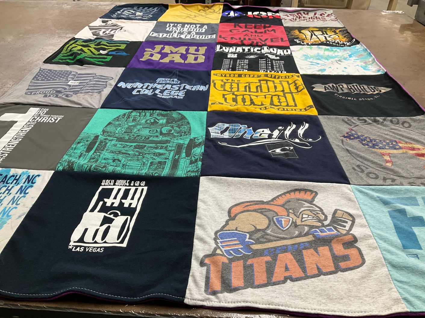 T-shirt quilt featuring titans by Monica from VA
