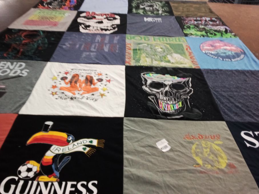 T-shirt quilt with music, football themes by Jennifer from VA