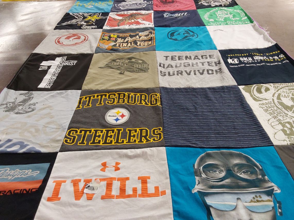T-shirt quilt featuring pittsburgh steelers by Monica from VA