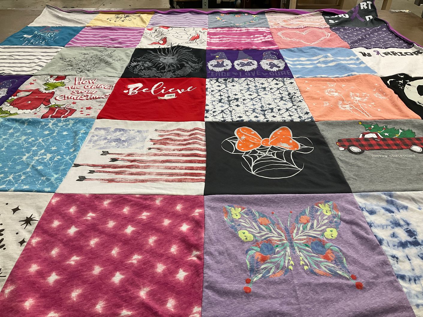 T-shirt quilt with christmas, holiday themes by Timothy from IL