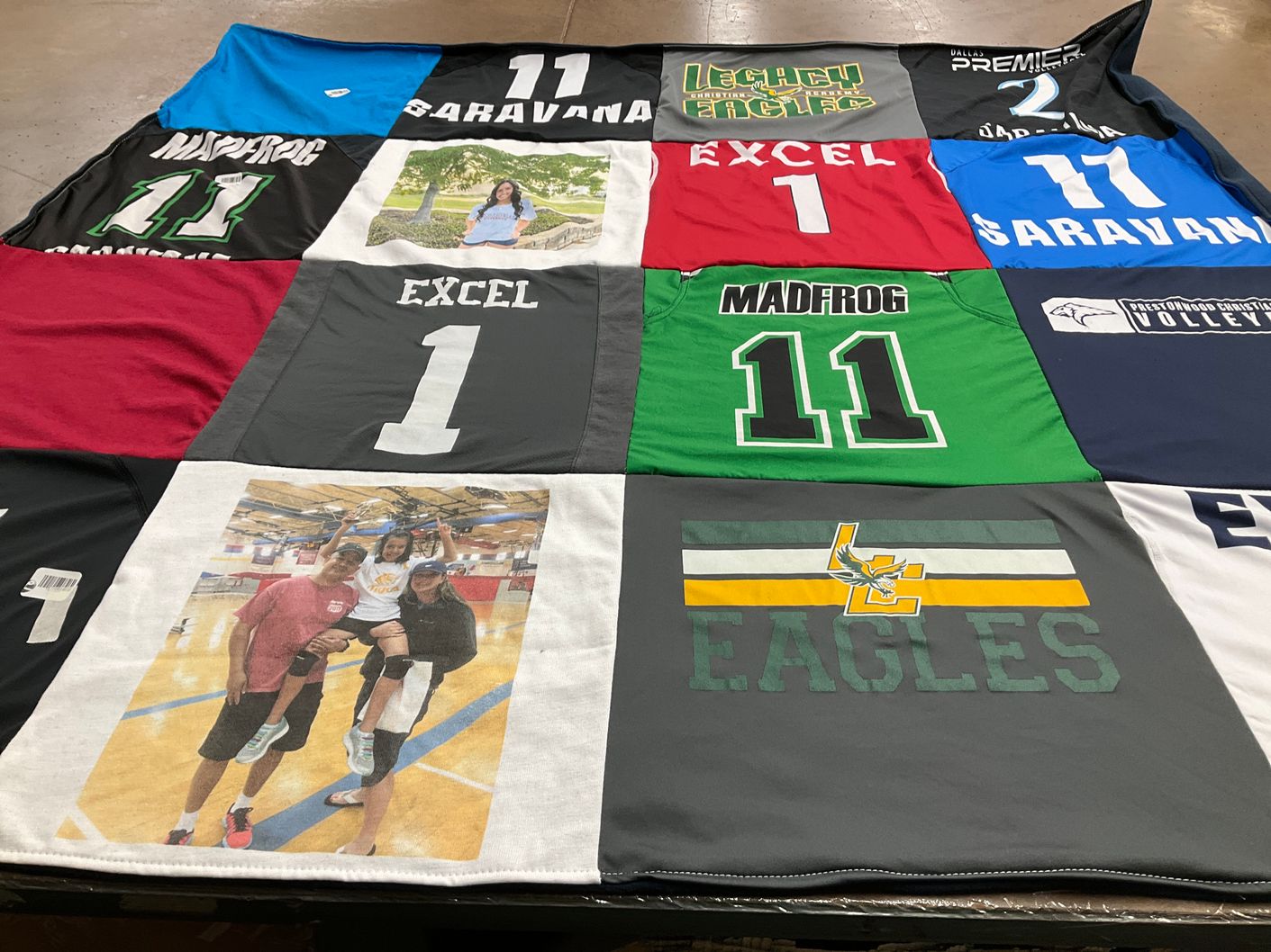 T-shirt quilt featuring legacy high school eagles by Amy from TX