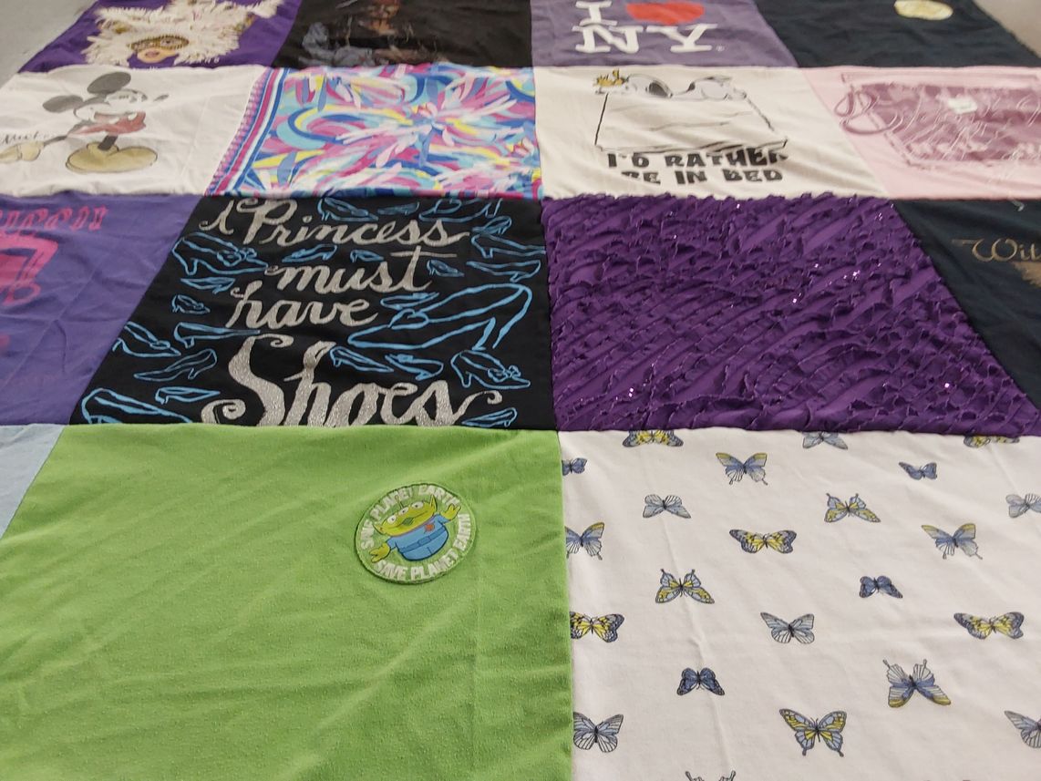 T-shirt quilt with fashion, environment themes by Rori from NH