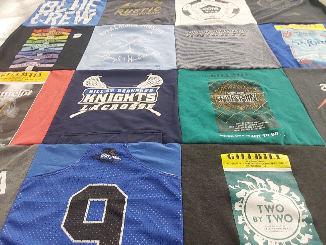 T-shirt quilt featuring gill st. bernard's knights lacrosse by Monica from NJ