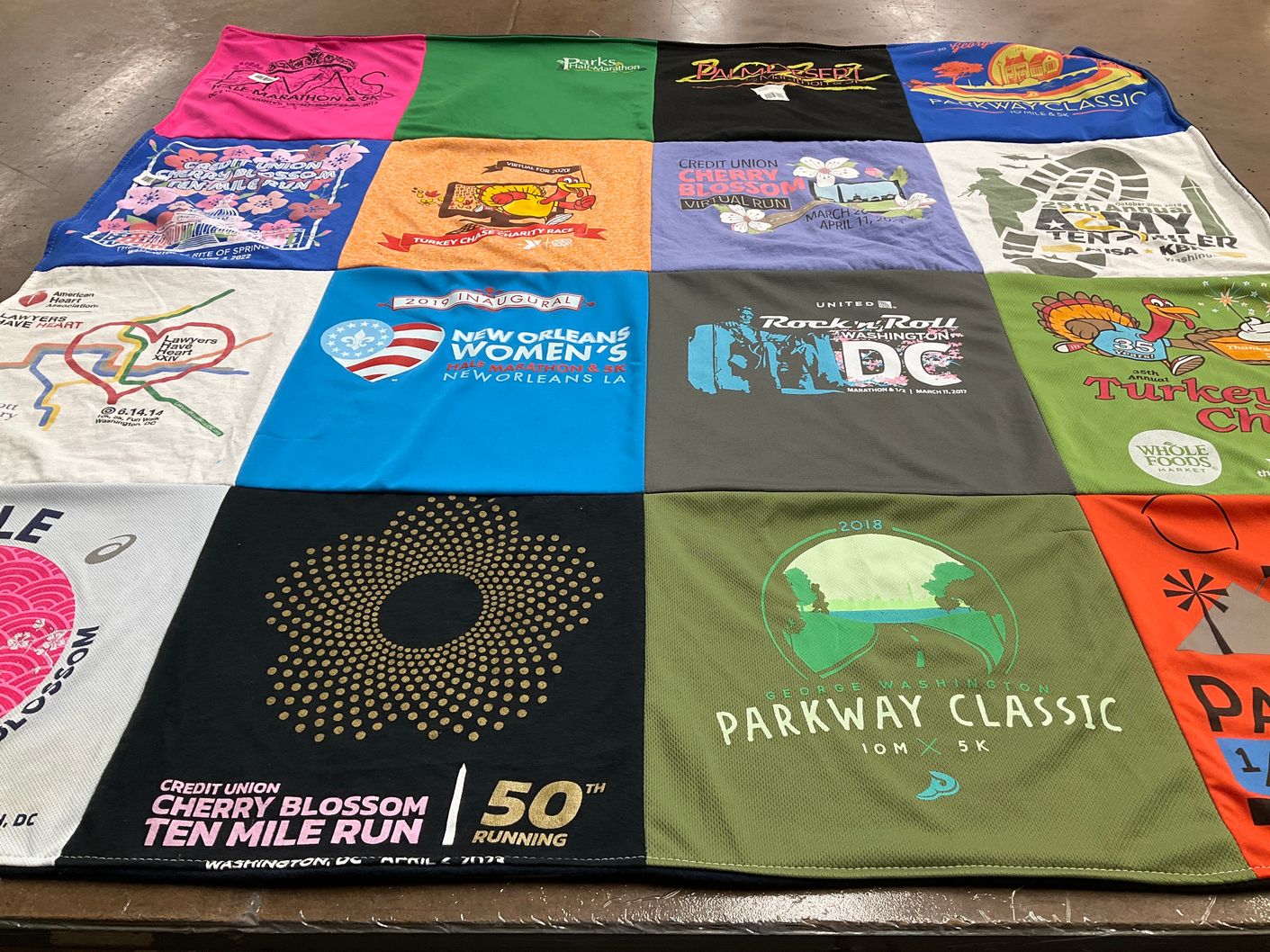 T-shirt quilt from george washington university by Teresa from DC