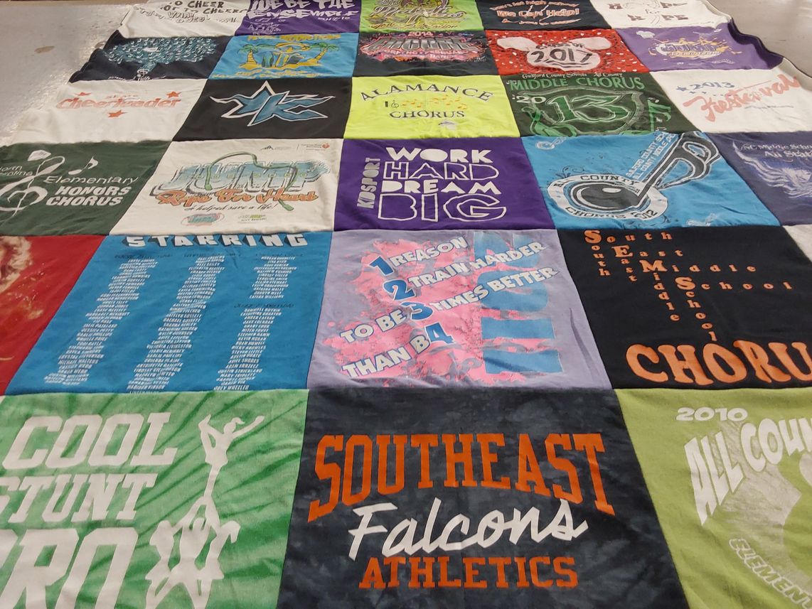 T-shirt quilt featuring southeast falcons athletics by Gayle from NC