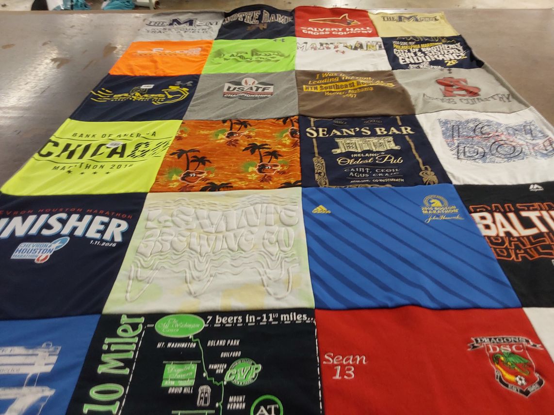 T-shirt quilt featuring hays cross country by Sean from MD