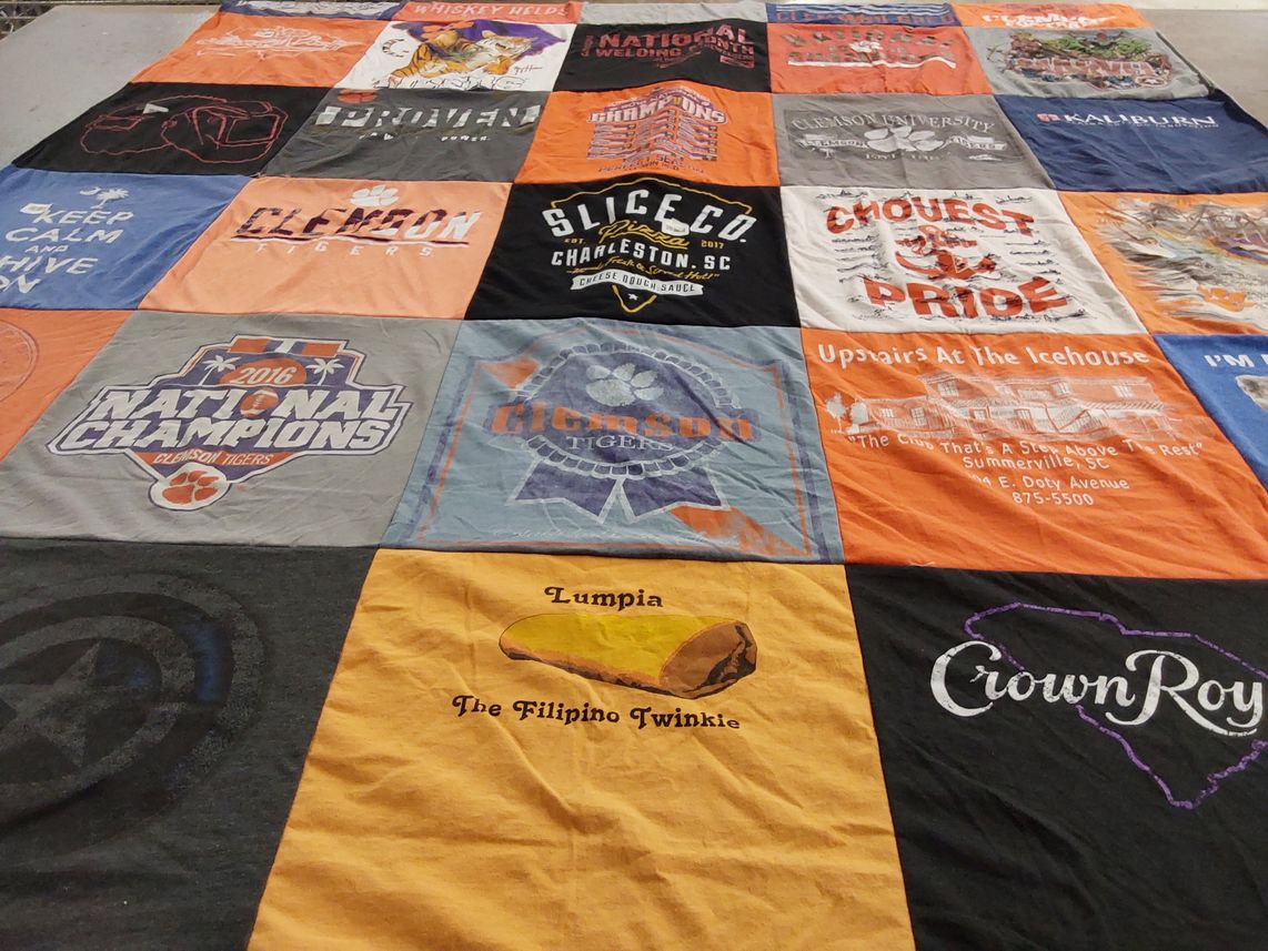 T-shirt quilt featuring clemson tigers by Jill from SC