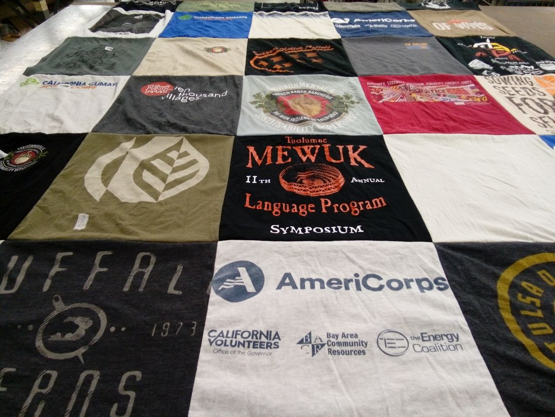 T-shirt quilt with environment, community service themes by Orion from TX