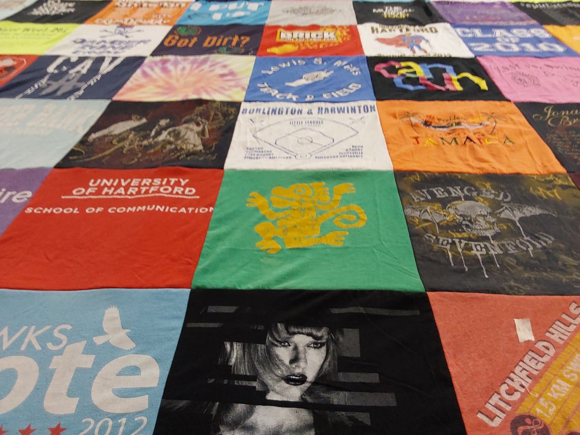T-shirt quilt from university of hartford by Sarah from CT