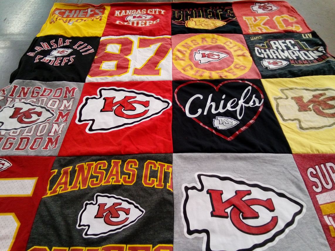 T-shirt quilt featuring kansas city chiefs by Yonika from VA