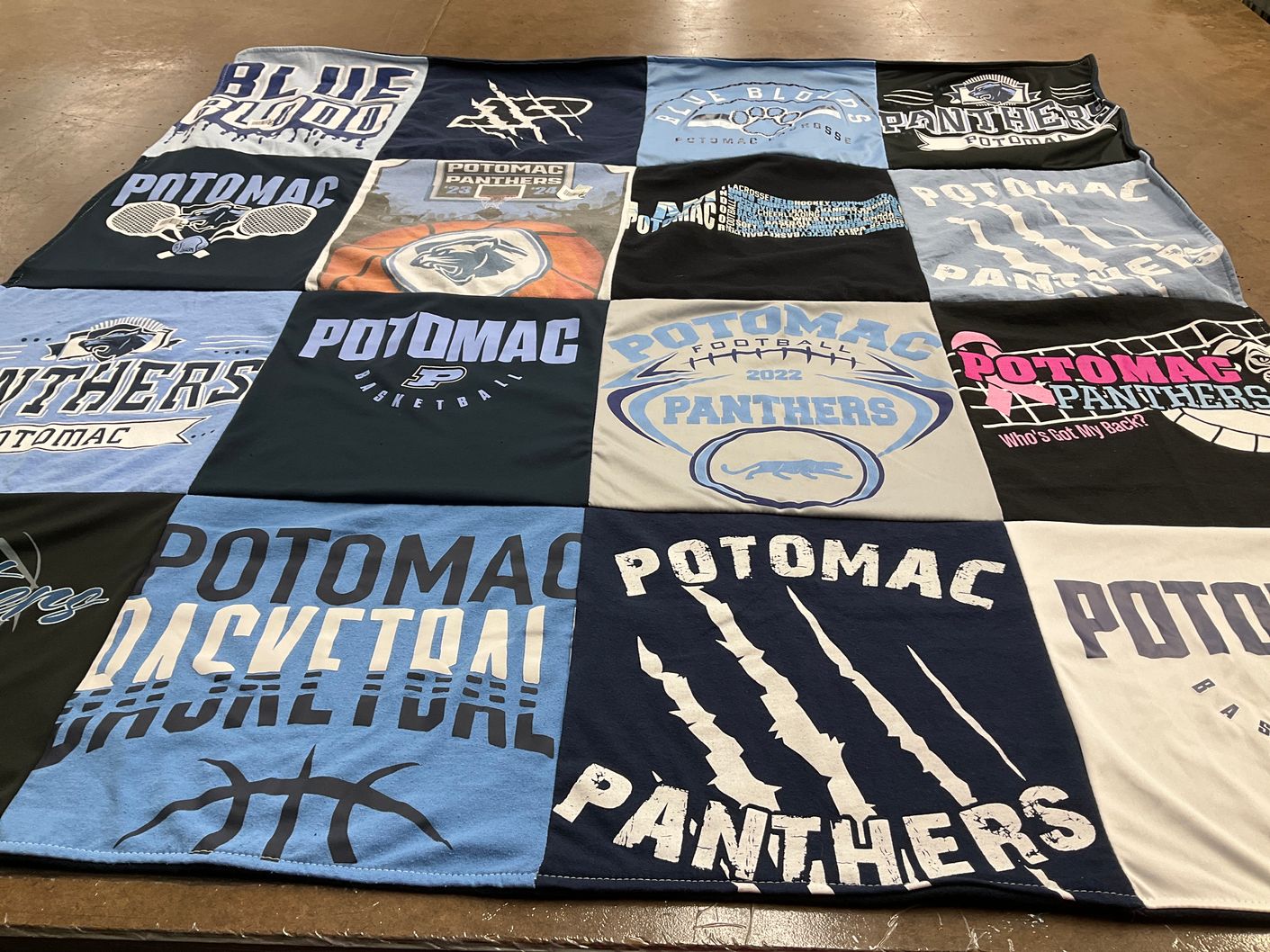 T-shirt quilt featuring potomac panthers by Yonika from VA
