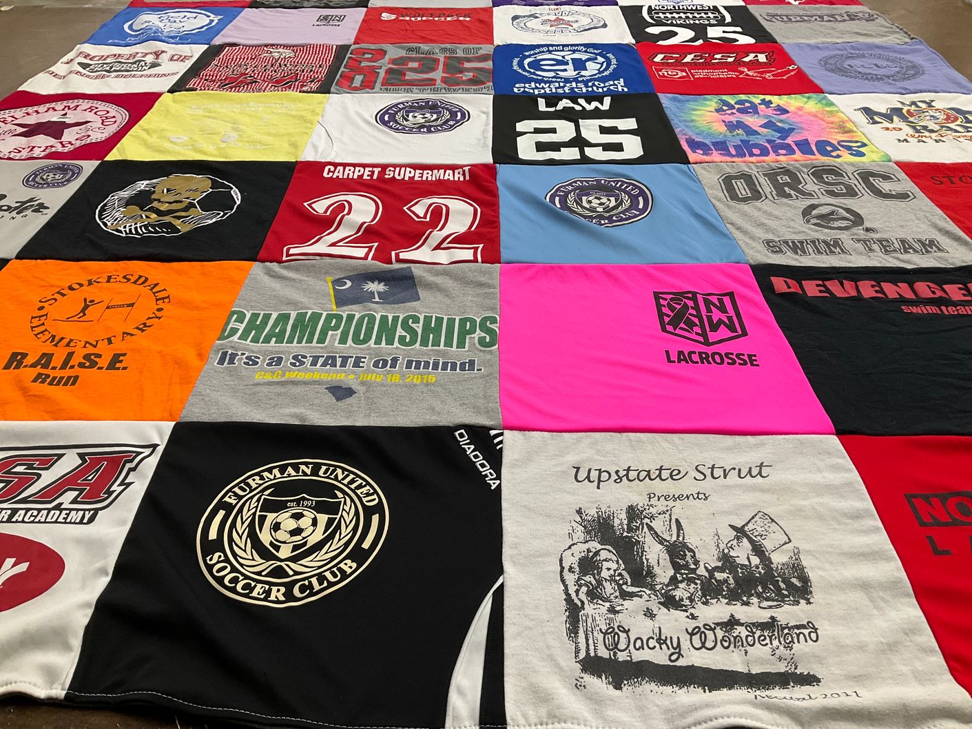 T-shirt quilt featuring furman united soccer club by Kristen from NC