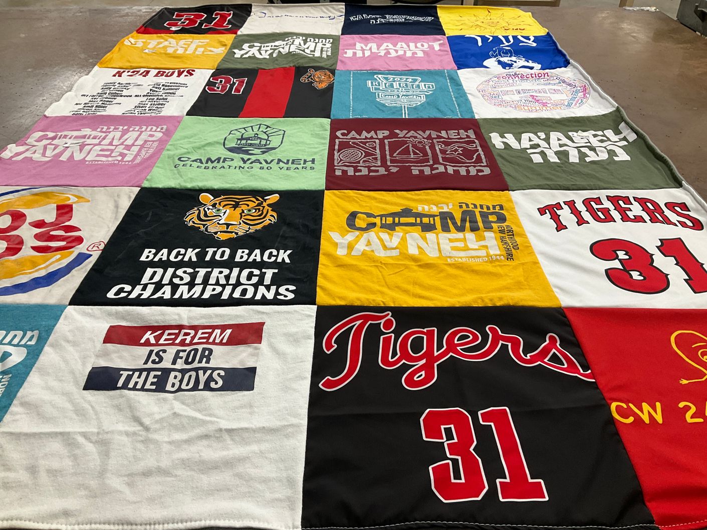 T-shirt quilt featuring tigers by Isadora from CO
