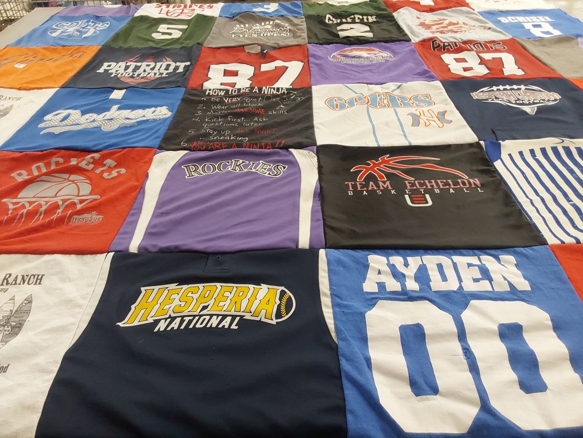 T-shirt quilt featuring team echelon basketball by Lisa from CA