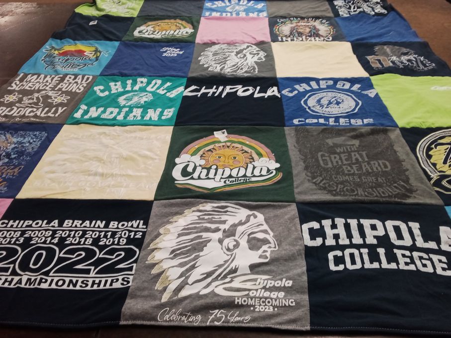 T-shirt quilt featuring chipola indians by Denise from FL