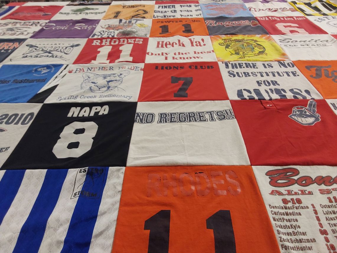 T-shirt quilt from spilling creek elementary by vicki from FL