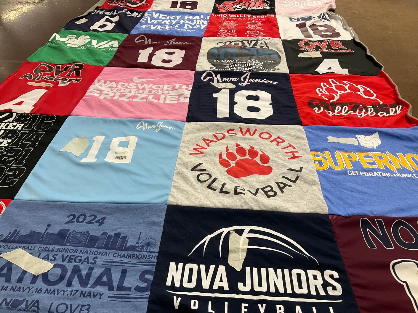 T-shirt quilt featuring nova juniors volleyball by Todd from OH